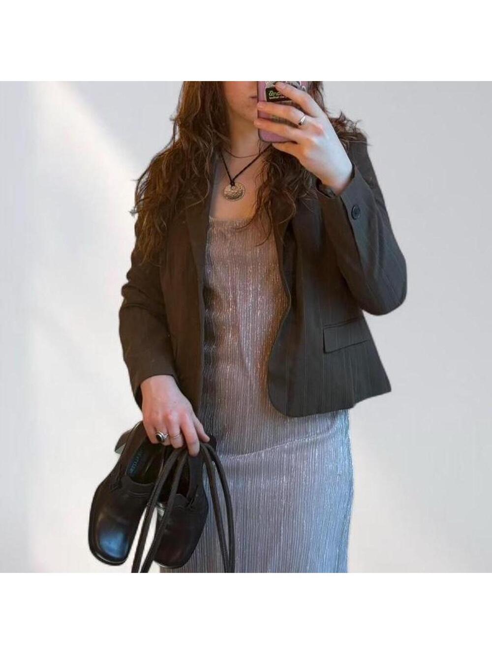 Women's Khaki and Brown Jacket